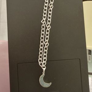 Silver moon necklace